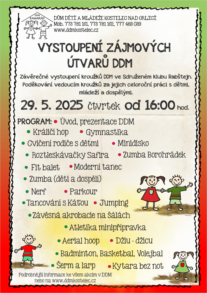 Vystoupení zájmových útvarů DDM