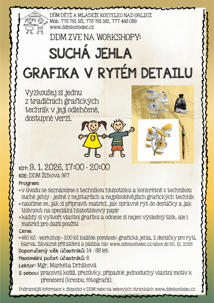 Workshop: Suchá jehla - grafika v rytém detailu
