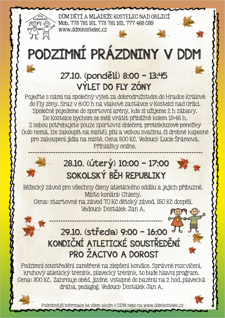 Podzimní prázdniny - Výlet do Fly zóny