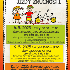 Jízdy zručnosti na odrážedle/kole