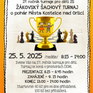 Žákovský šachový turnaj o pohár Města Kostelce nad Orlicí