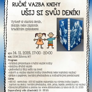 Workshop: Ruční vazba kniny - ušij si svůj deník