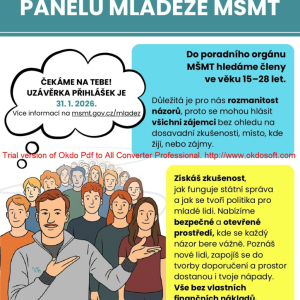 Staň se členem Panelu mládeže MŠMT
